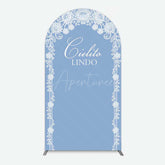 Aperturee Aperturee Cielito Lindo Floral Blue Bridal Shower Arch Backdrop